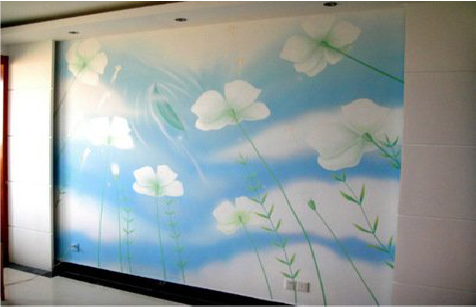 上栗画墙绘怎么画好白云的蓬松感？