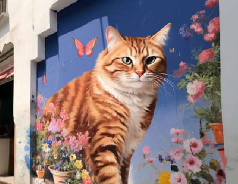 上栗自己绘制有个性的手绘墙