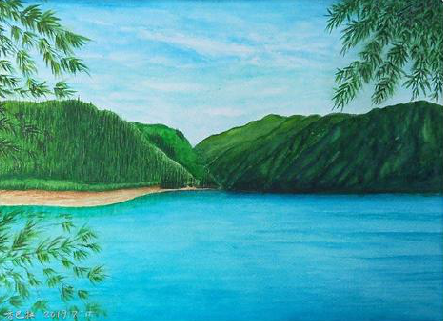 上栗在墙绘中,如何绘画绿水青山?